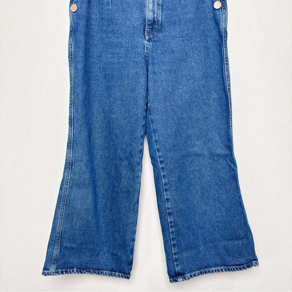 Zara Womens 8 Cropped Wide Leg Button Jeans - Picture 7 of 14